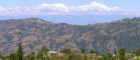 view to the Himalayas