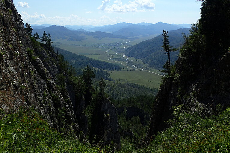 View from Denisova Cave of the Anui River Valley